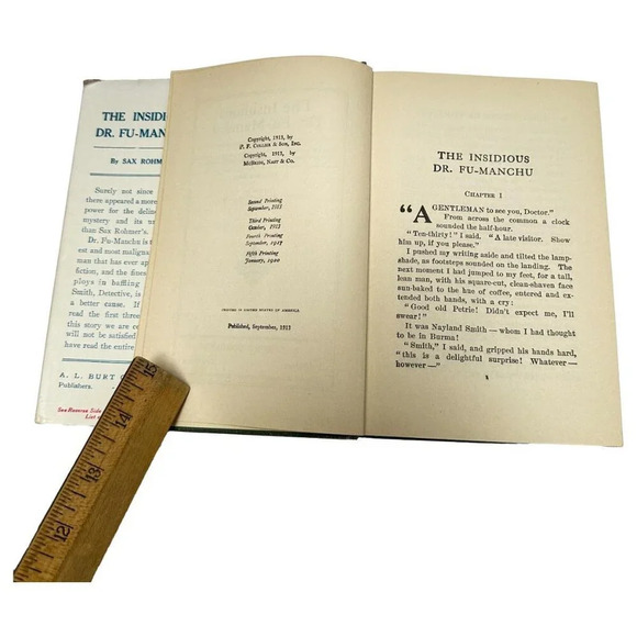 The Insidious Dr Fu Manchu Sax Rohmer Book HC DJ 1920 - Picture 8 of 12